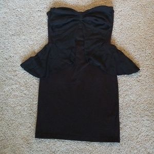 Strapless black dress